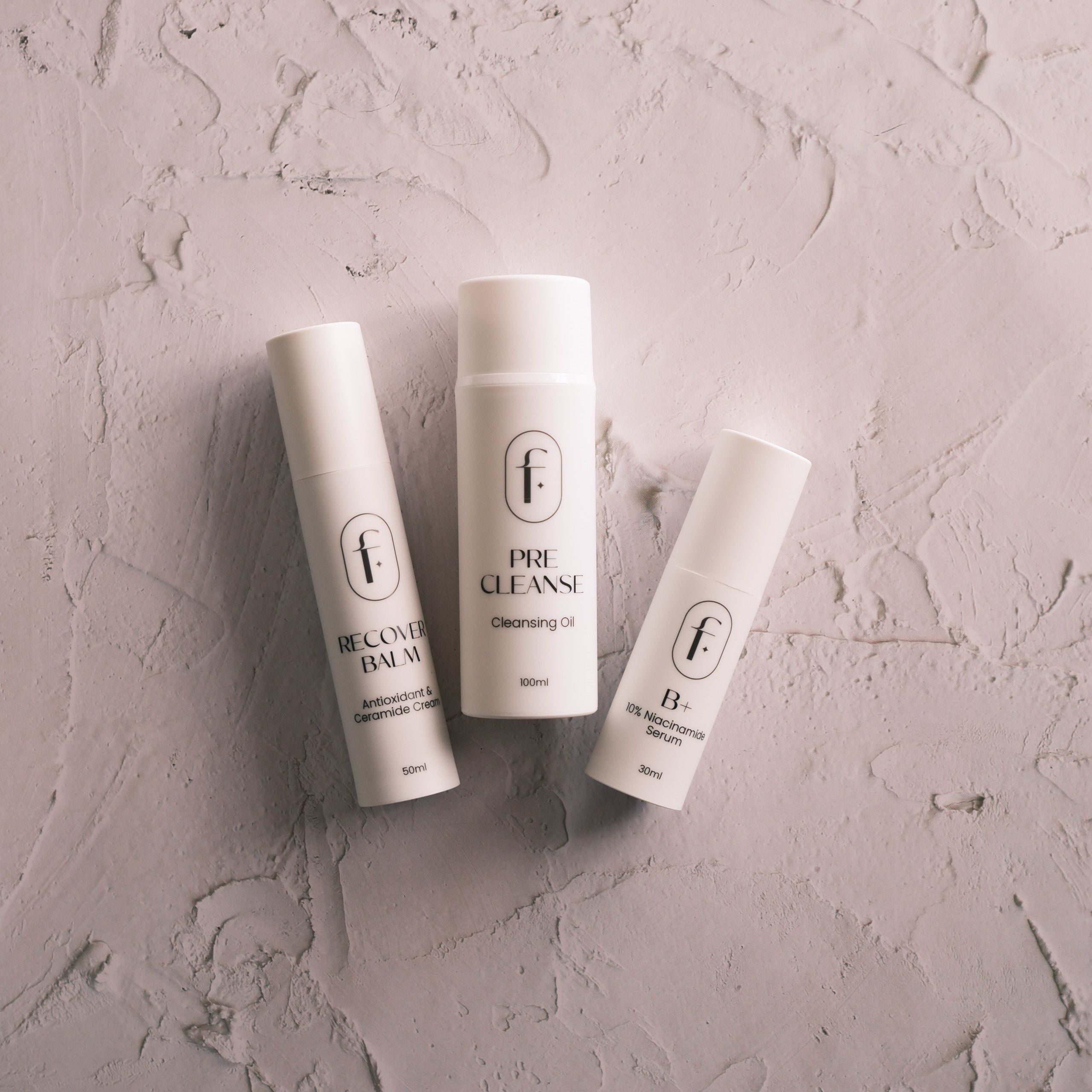 Starter bundle, oil cleanser, niacinamide serum, ceramide cream