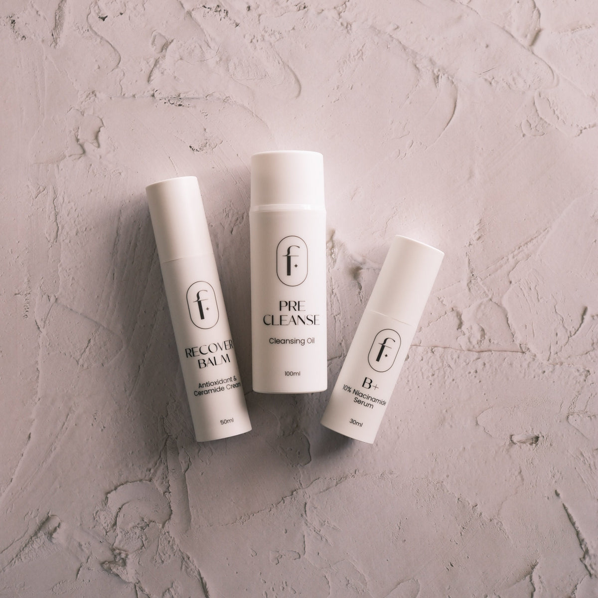 Starter bundle, oil cleanser, niacinamide serum, ceramide cream